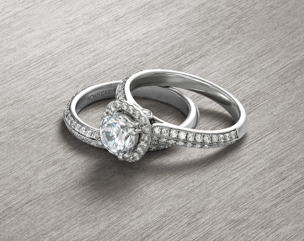 Silver Engagement and Wedding Rings