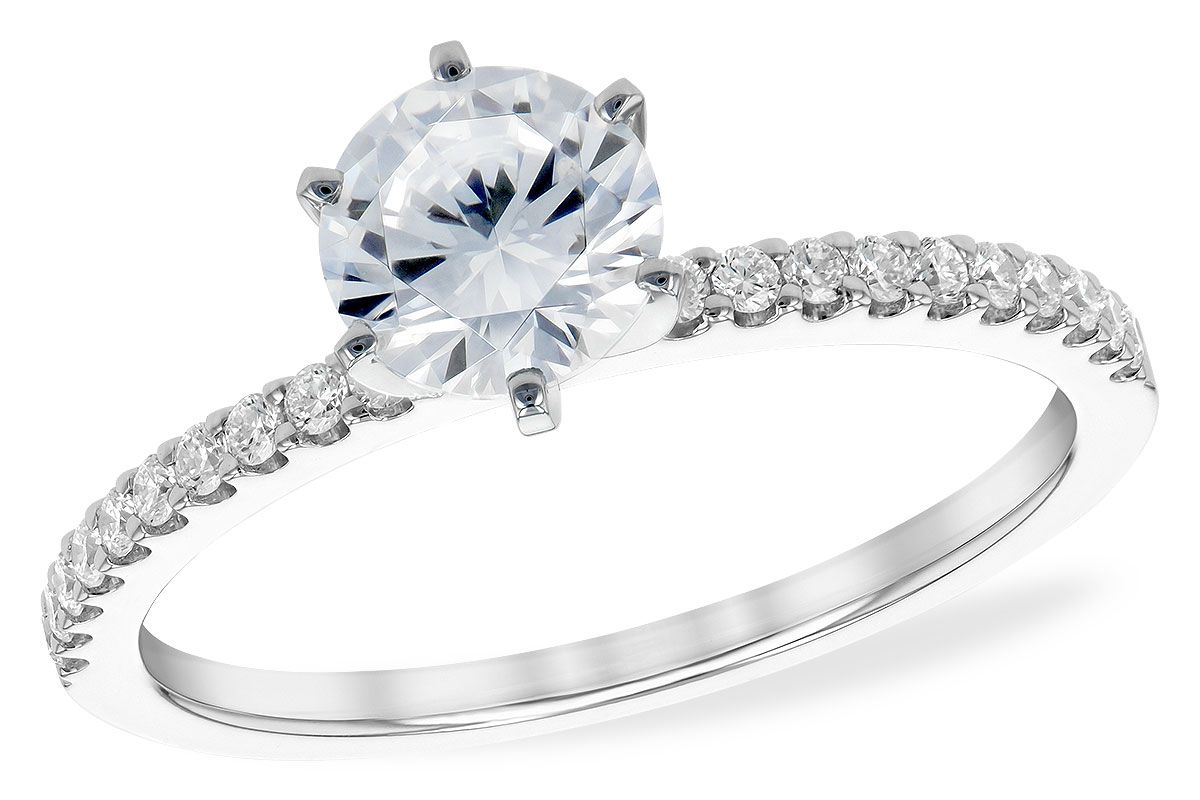 Classic Silver Diamond Engagement Ring